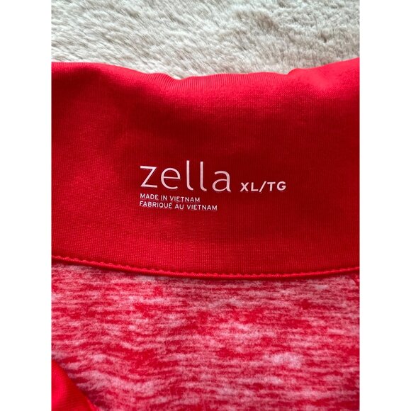 Zella Womens Red Blaze Slim Fit Performance 1/4 Zip Pullover Activewear Top XL - Picture 3 of 10